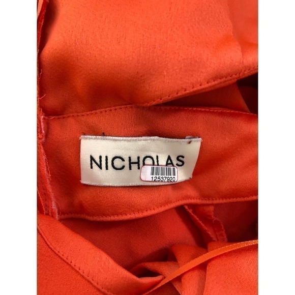 Nicholas Cut Out Tie Front Dress Orange US 0 - Picture 10 of 15